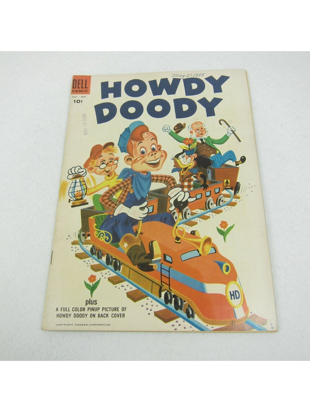Vintage 1955 Howdy Doody Comic Book #34 July - September Dell Train Cover RARE